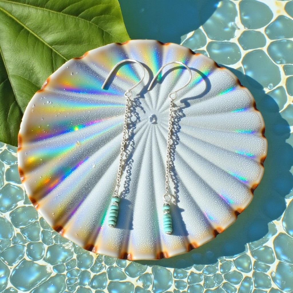 Quiet Current Turquoise Drop Earrings