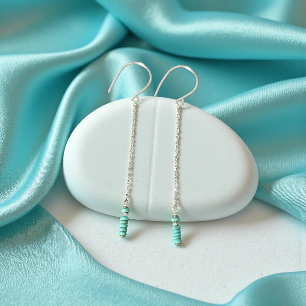 Quiet Current Turquoise Drop Earrings