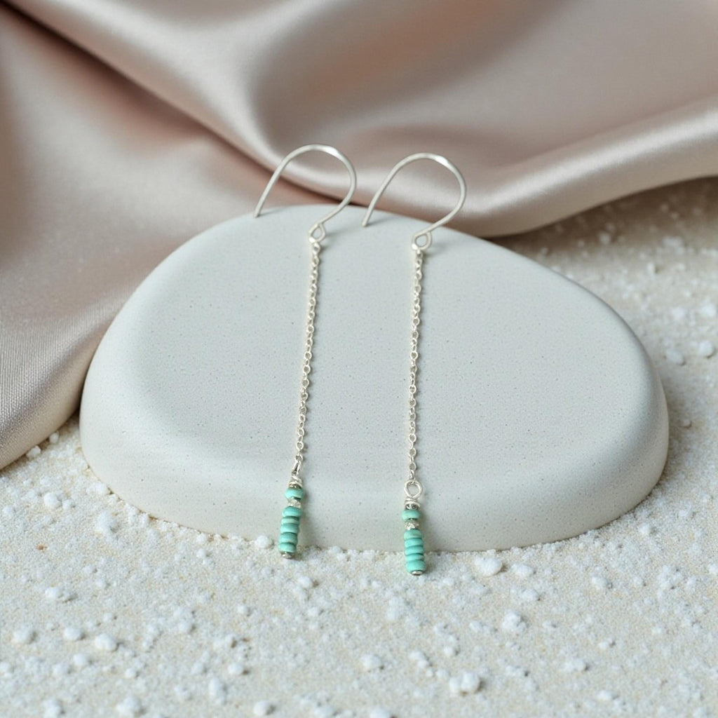 Quiet Current Turquoise Drop Earrings