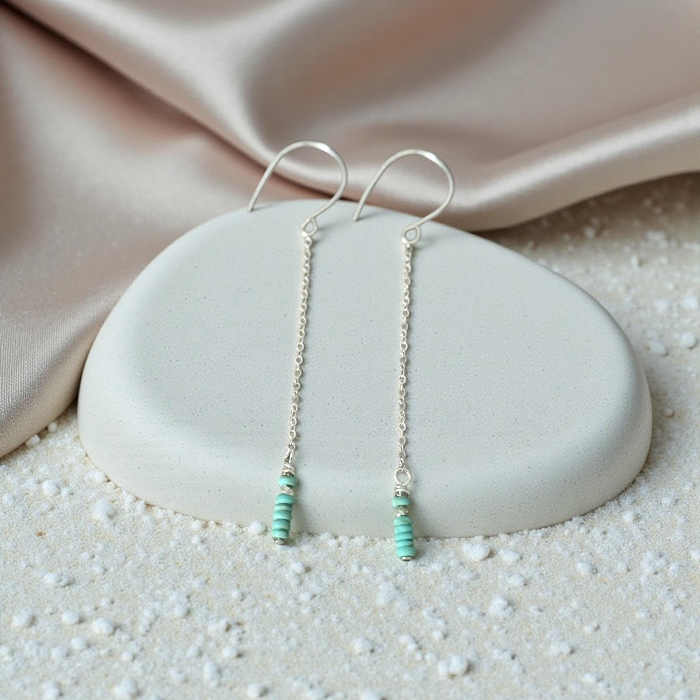 Quiet Current Turquoise Drop Earrings