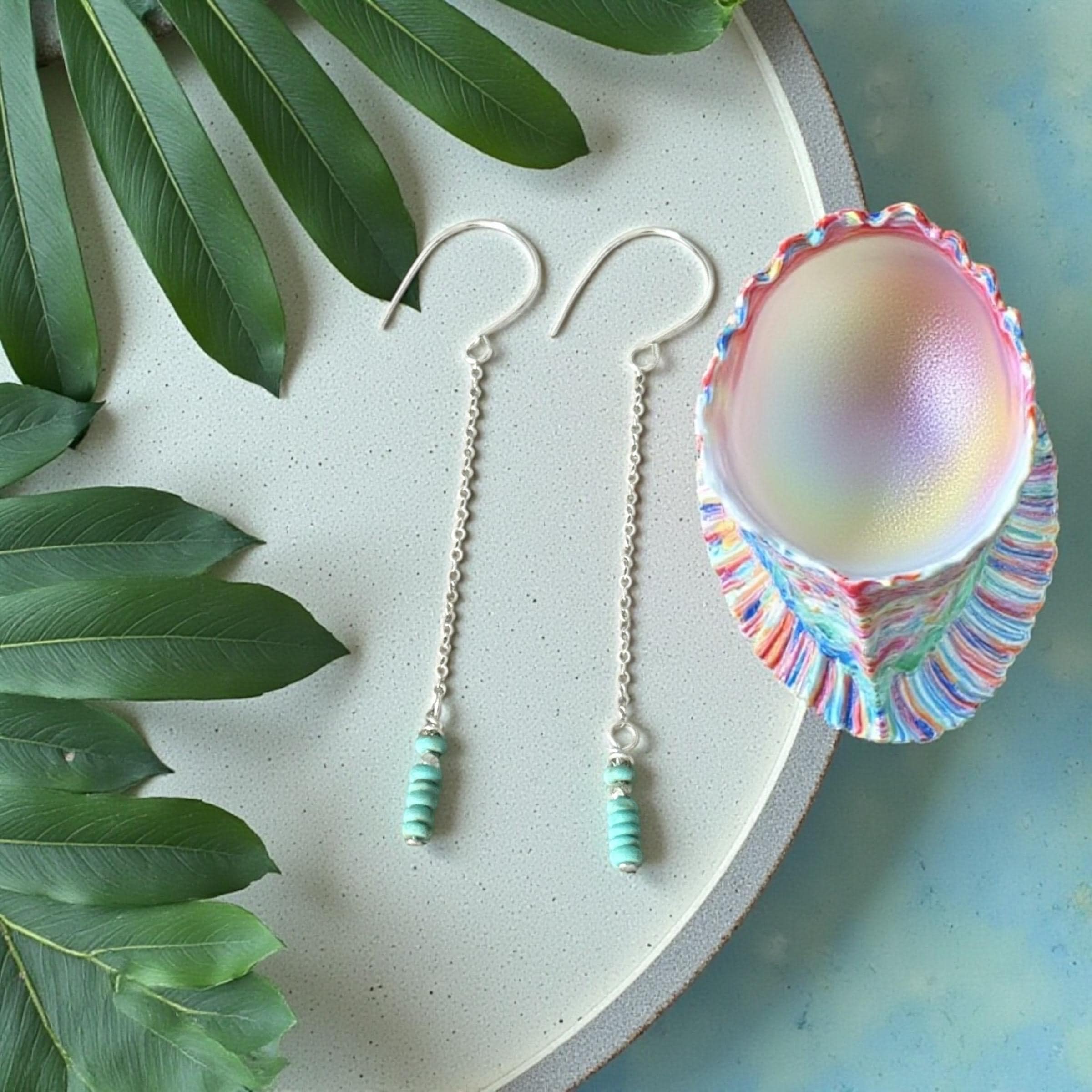 Quiet Current Turquoise Drop Earrings