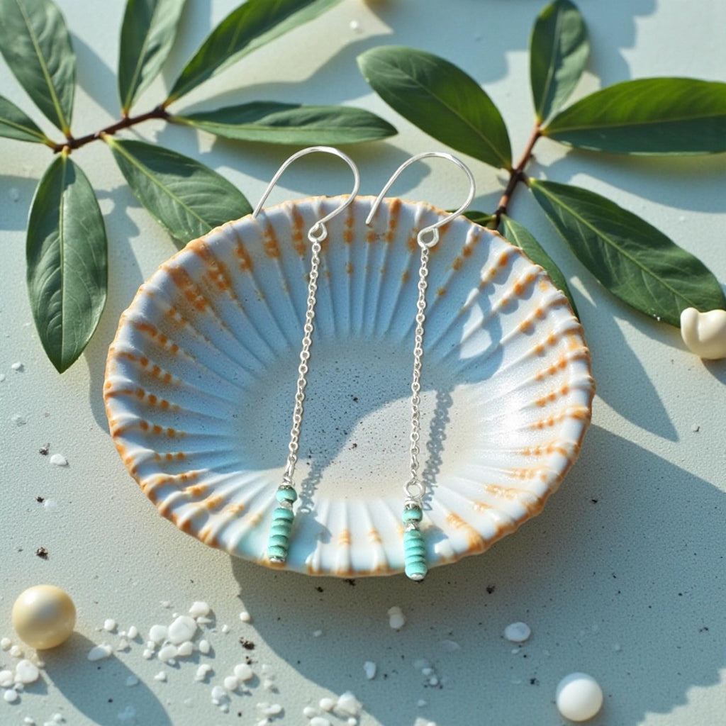 Quiet Current Turquoise Drop Earrings