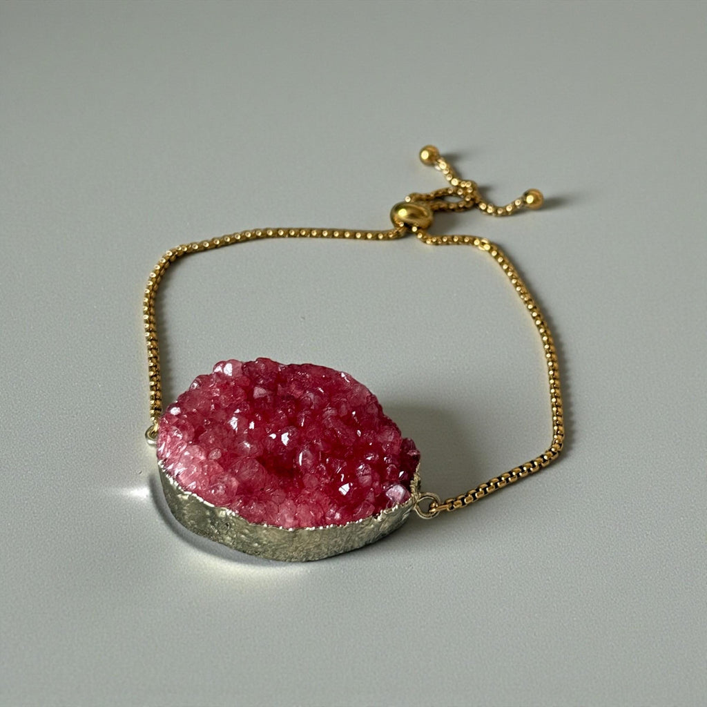 Rose Ember Druzy Bolo Bracelet