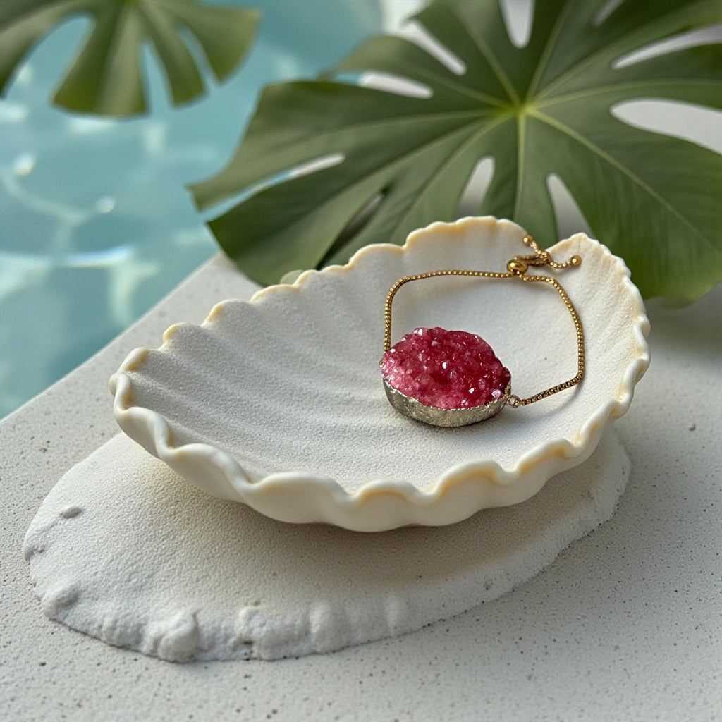 Rose Ember Druzy Bolo Bracelet