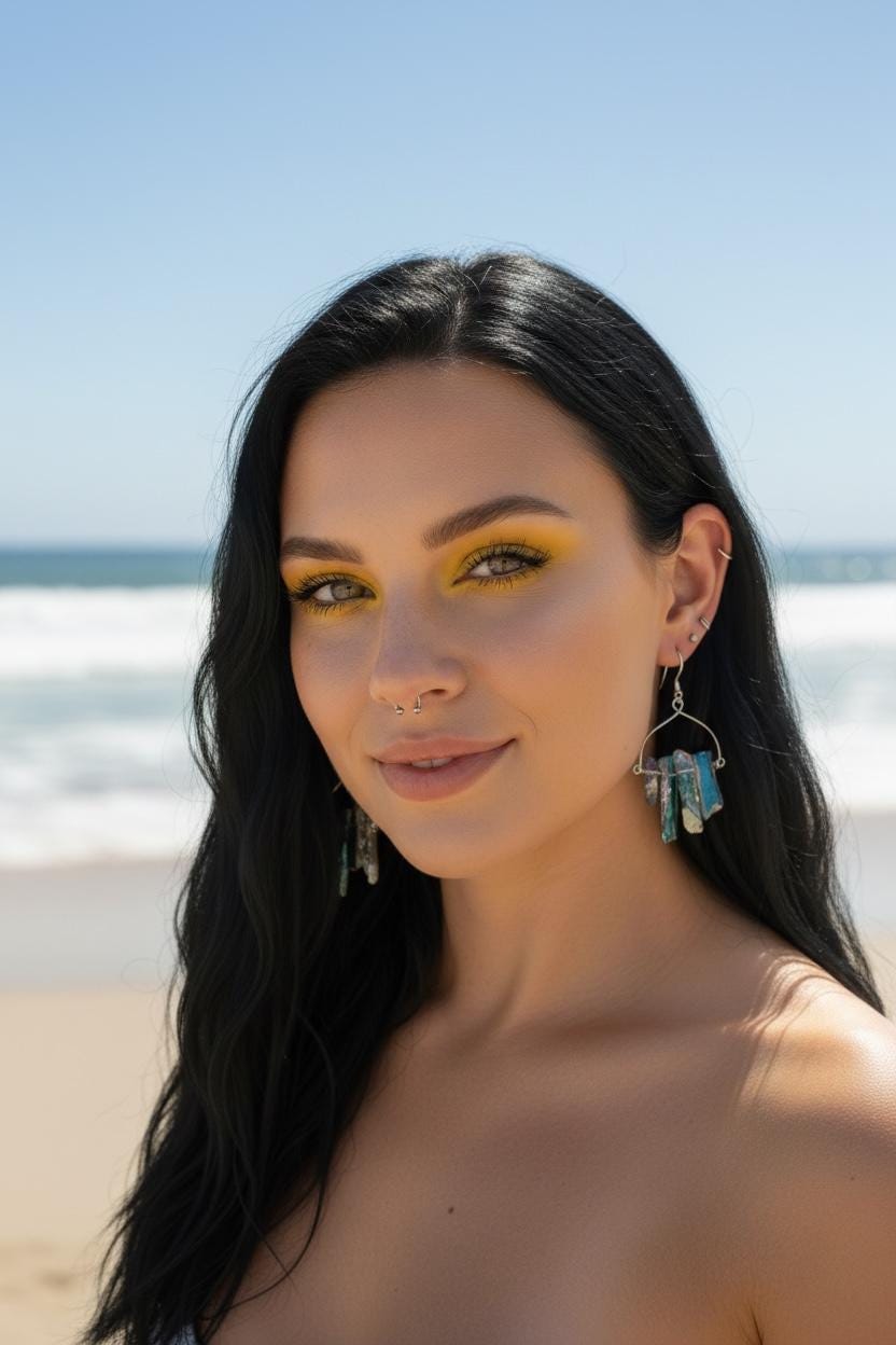 Aqua Tide Quartz Drop Earrings