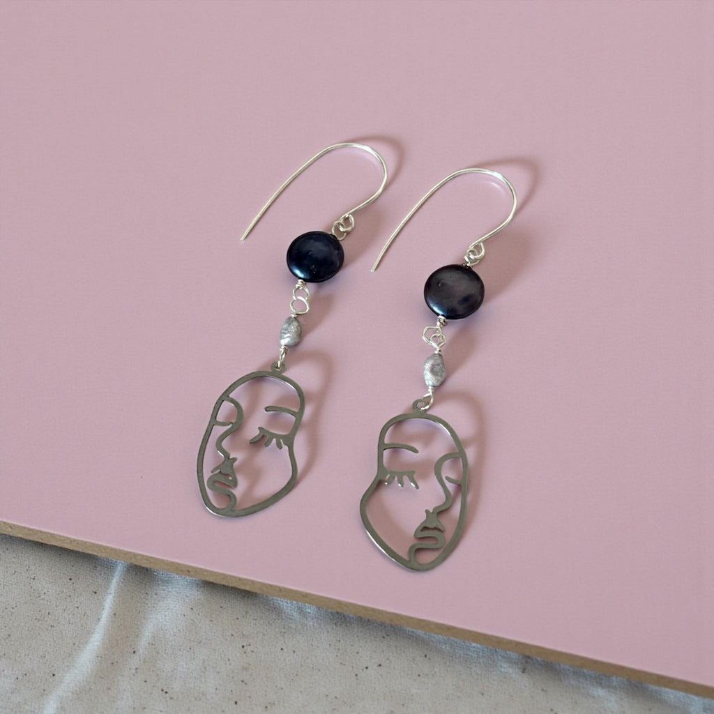 Muse Noir Portrait Drop Earrings