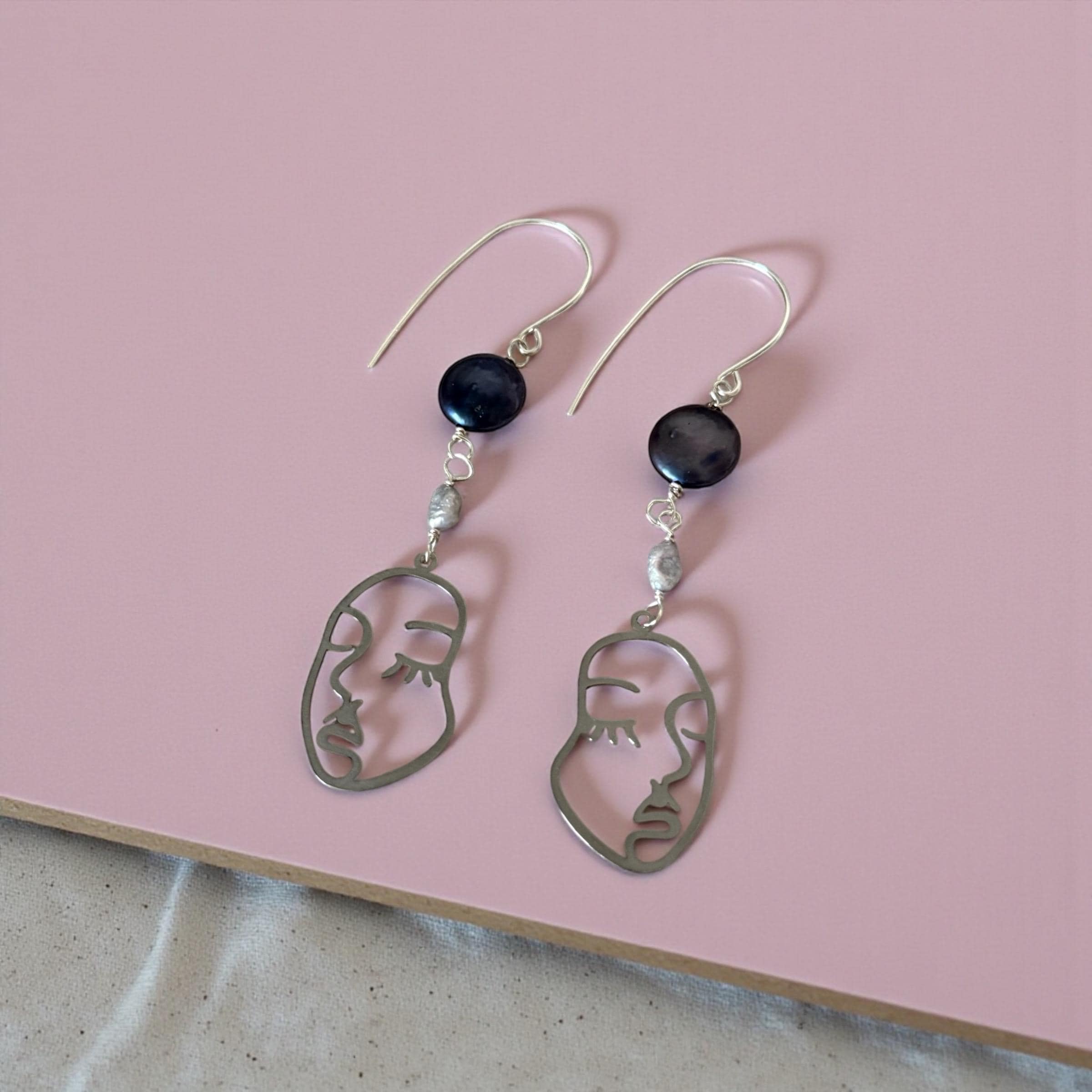Muse Noir Portrait Drop Earrings