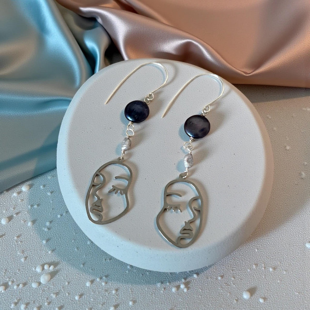 Muse Noir Portrait Drop Earrings