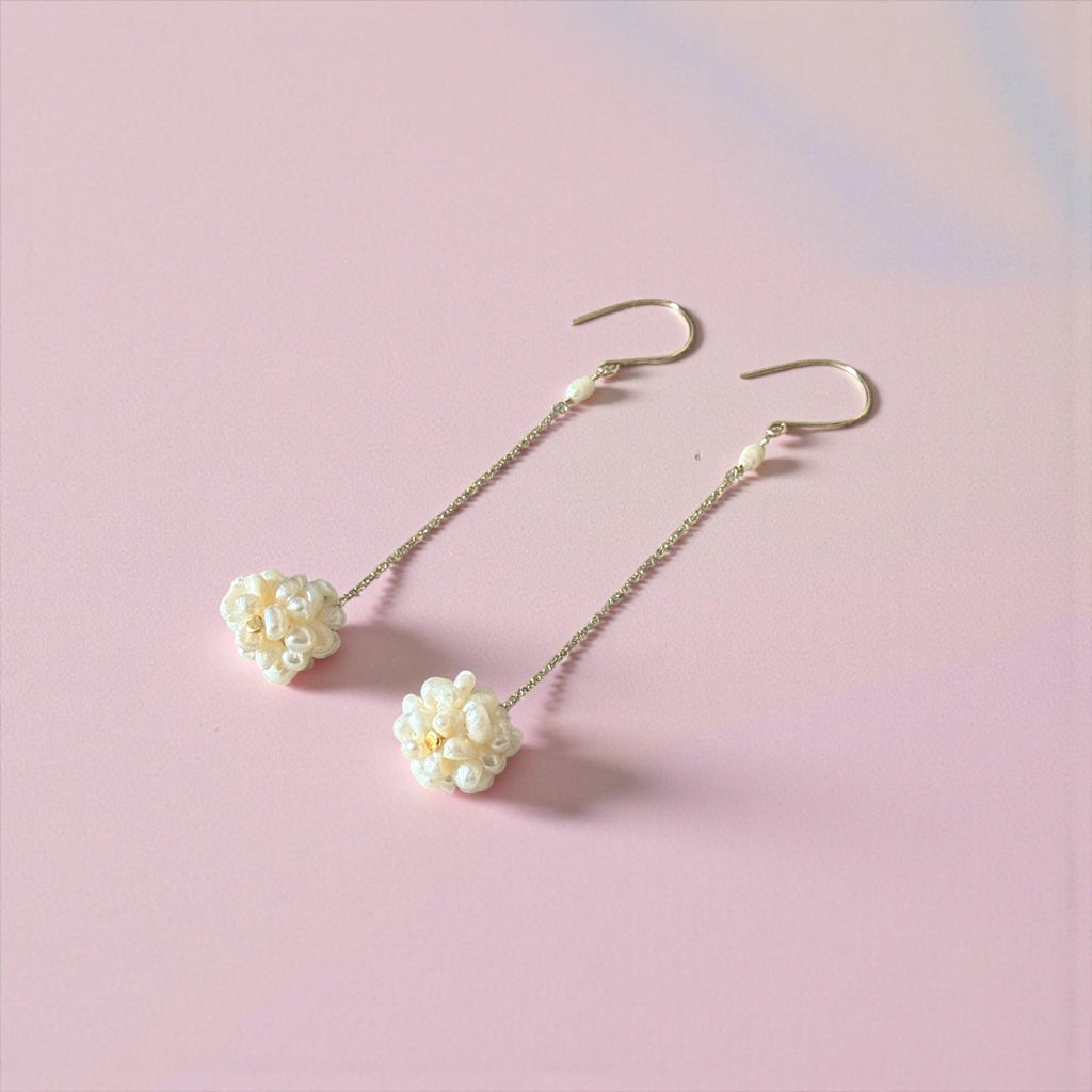 Pearl Cluster Drop Earrings