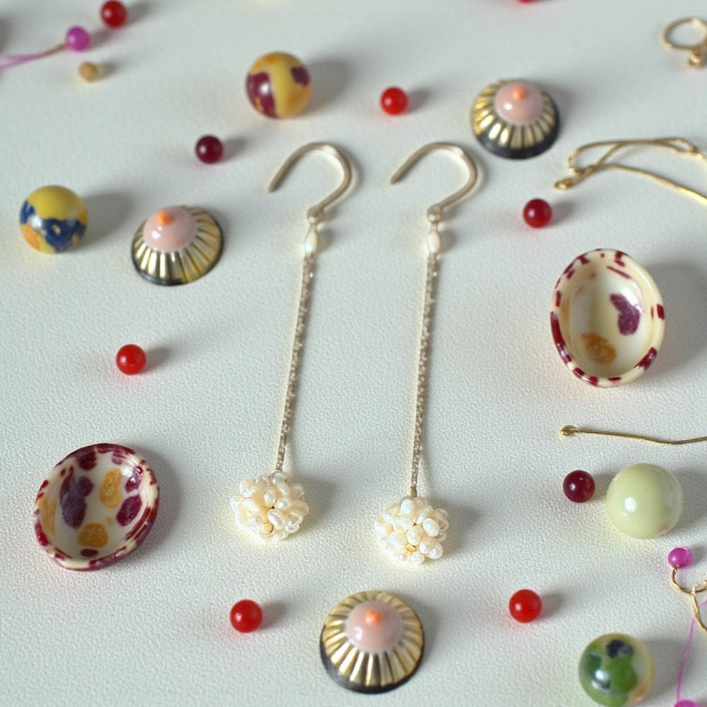 Pearl Cluster Drop Earrings