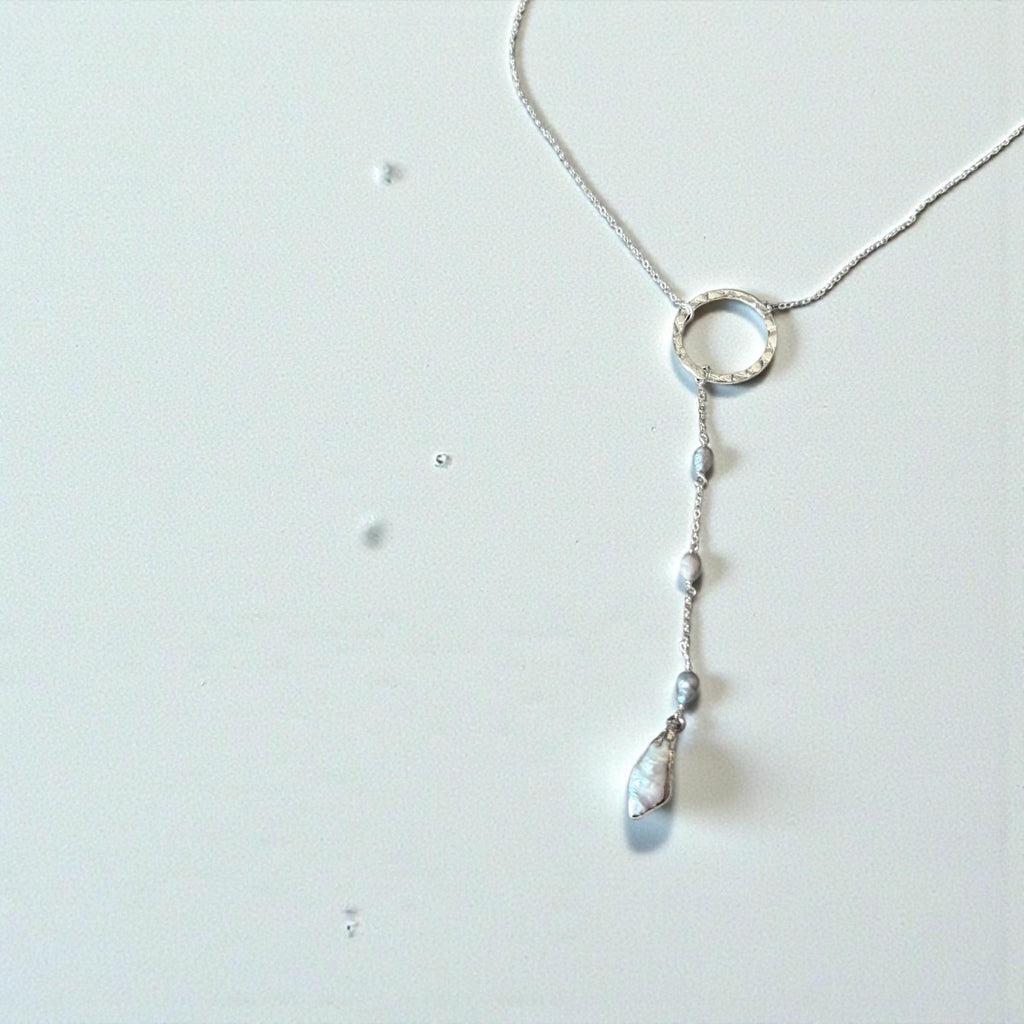 Luna Tide Pearl Lariat Necklace