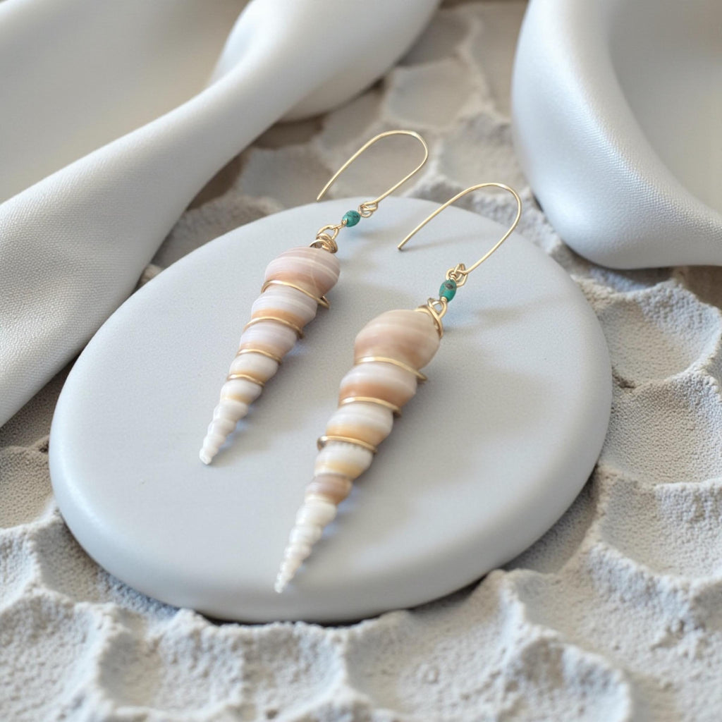 Hawaiian Pacific Siren Spiral Earrings