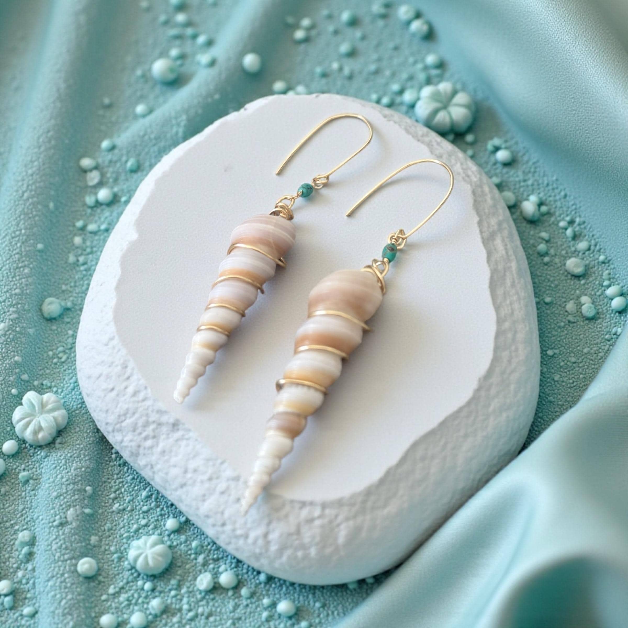 Hawaiian Pacific Siren Spiral Earrings