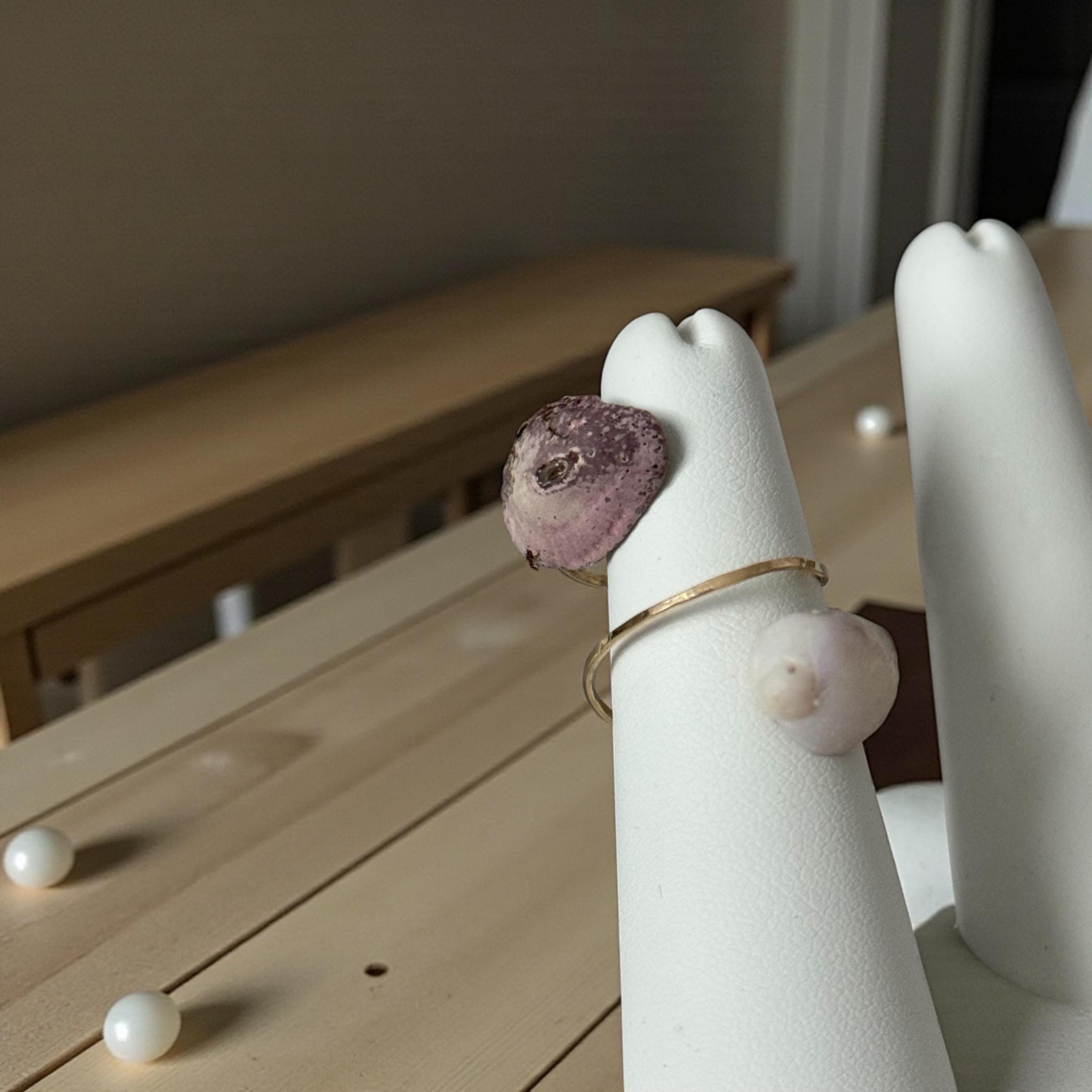 Lilac Tide Hammered Hawaiian Shell Ring