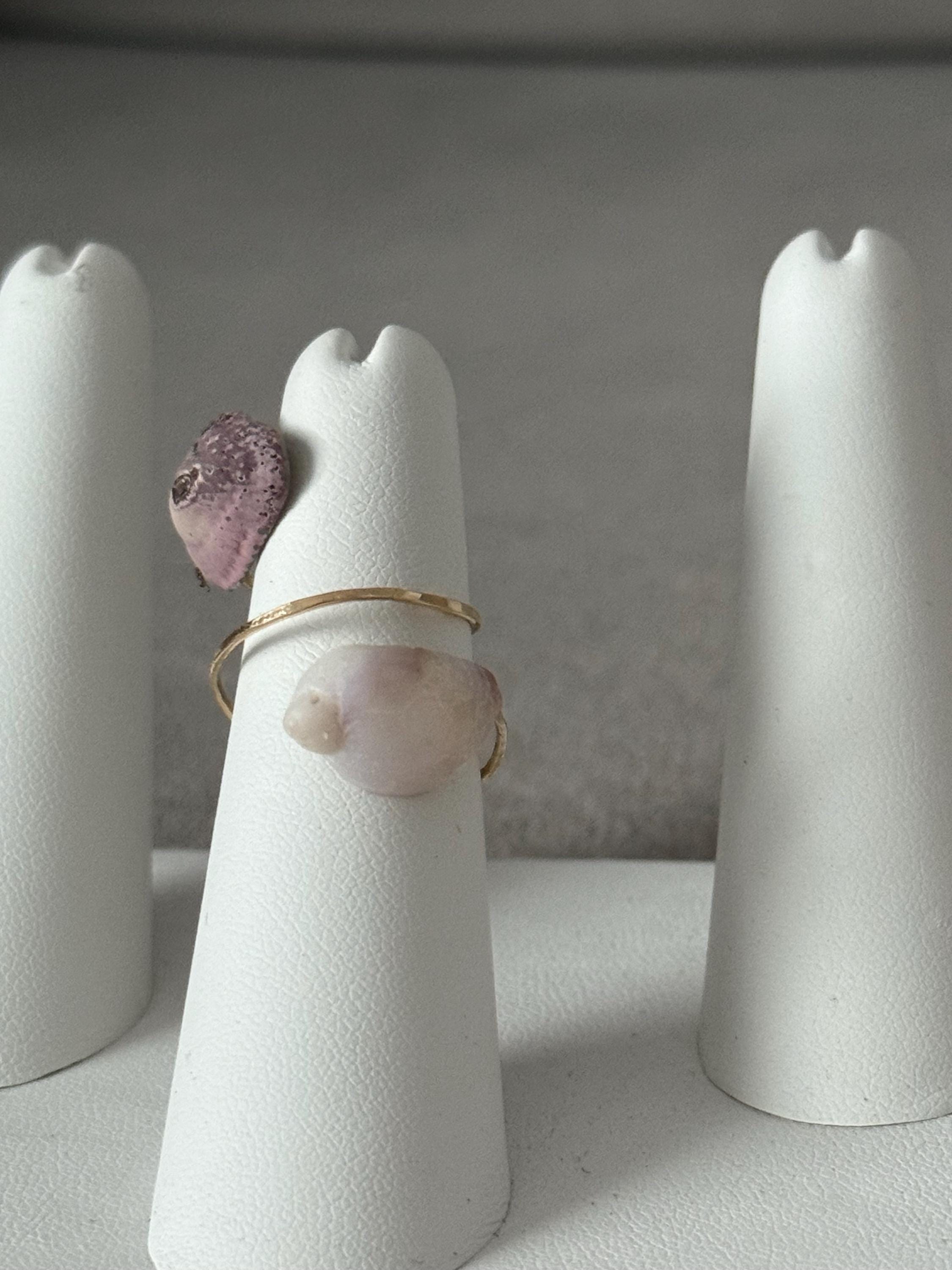 Lilac Tide Hammered Hawaiian Shell Ring