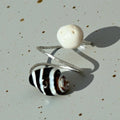 Monochrome Hammered Shell Ring