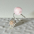 Rose Spiral Hammered Shell Ring