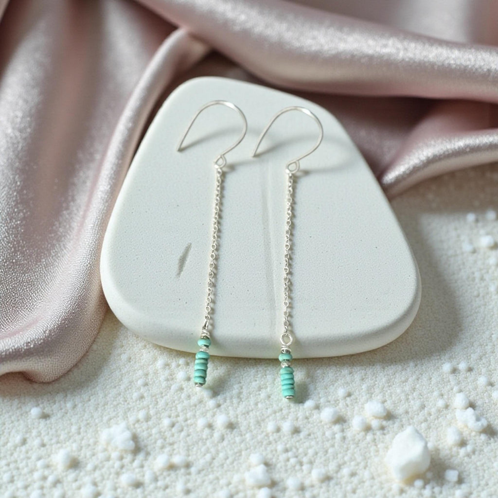 Quiet Current Turquoise Drop Earrings
