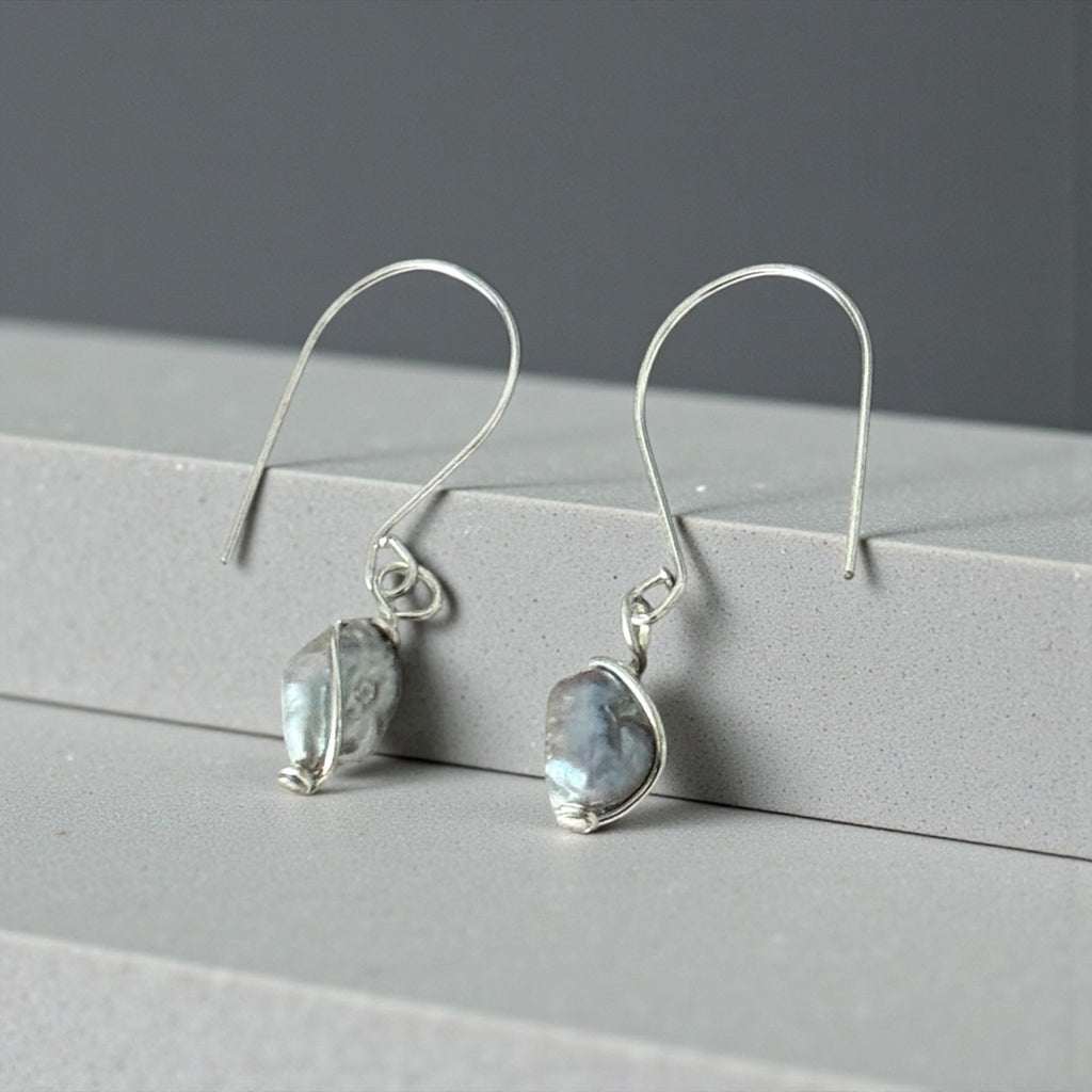 Liquid Moon Pearl Earrings