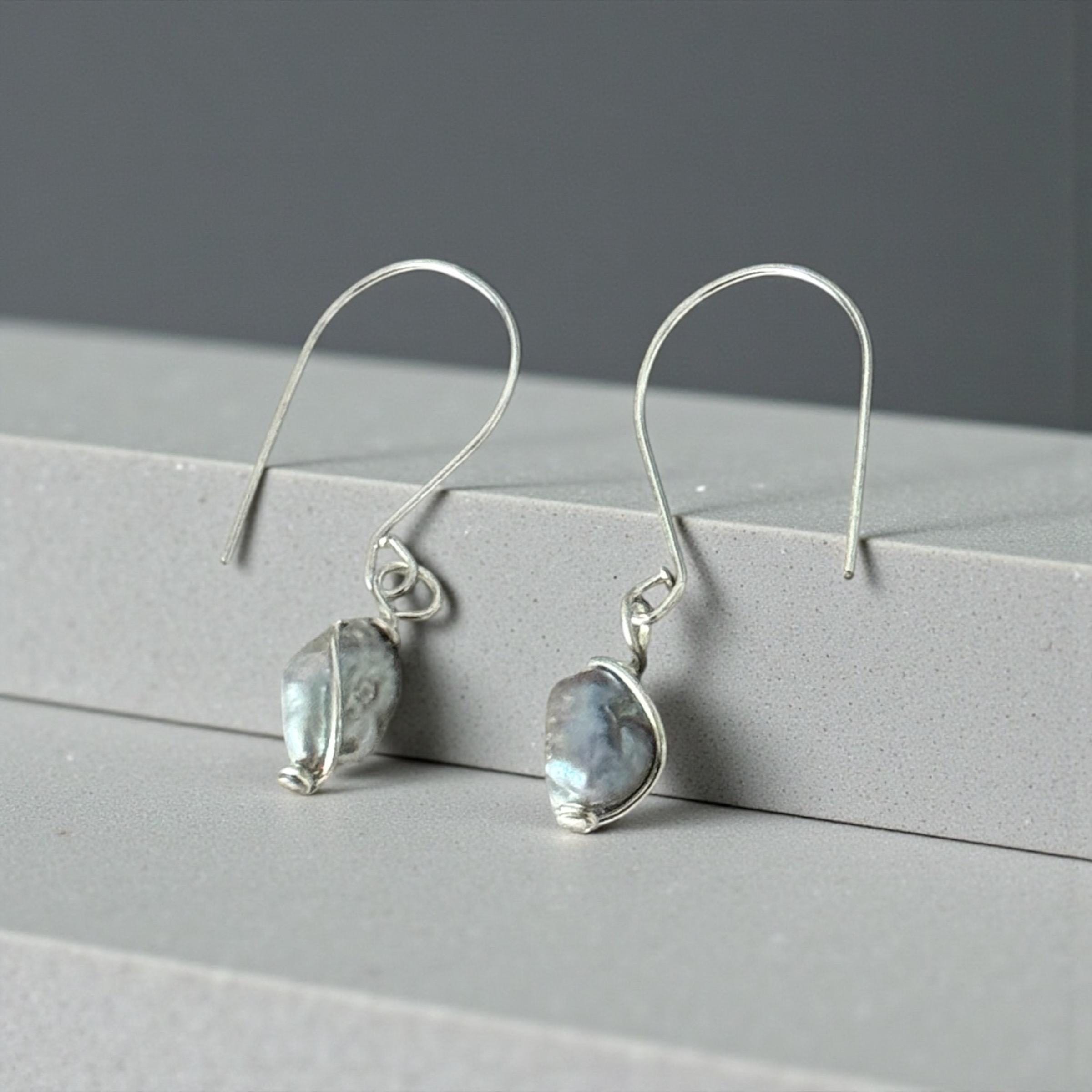 Liquid Moon Pearl Earrings