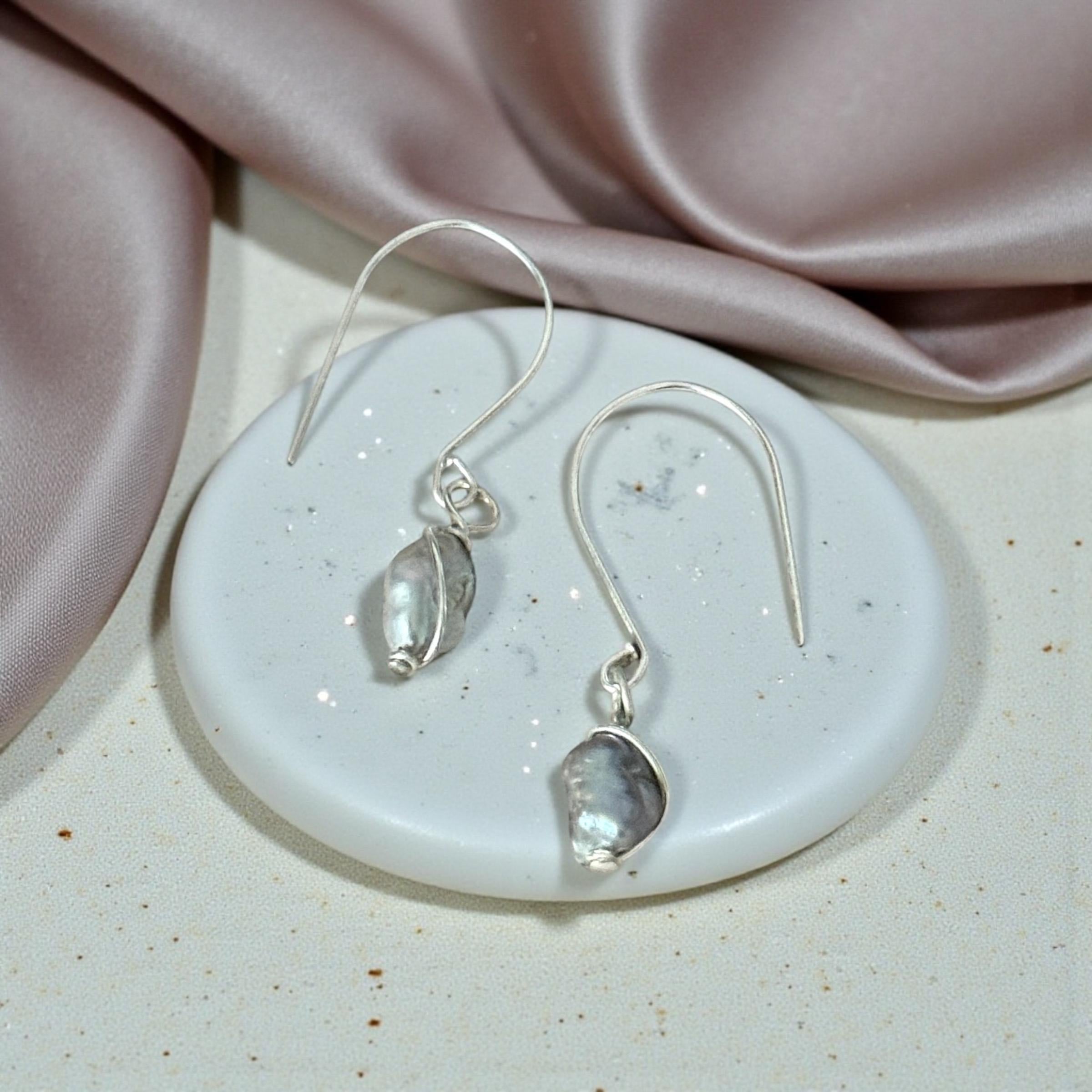 Liquid Moon Pearl Earrings
