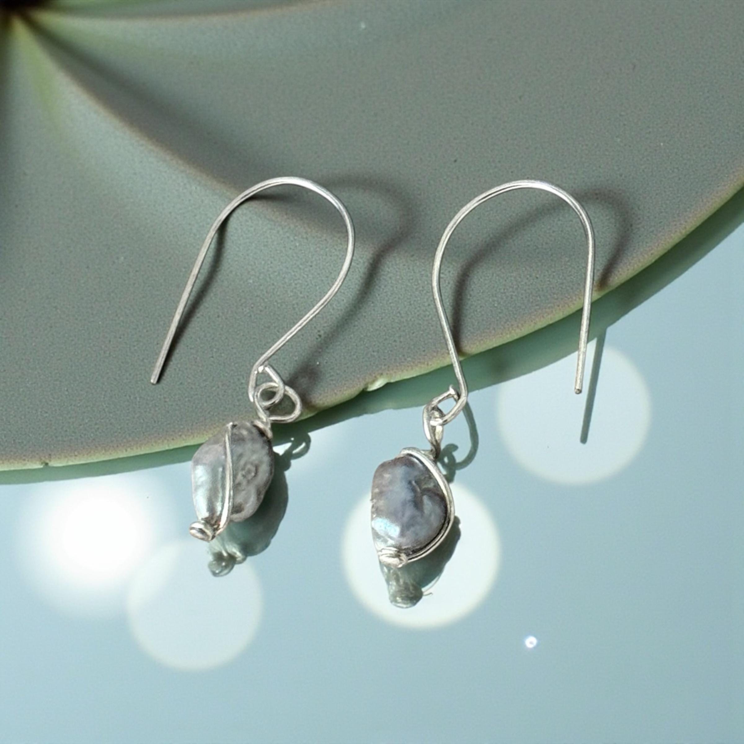 Liquid Moon Pearl Earrings