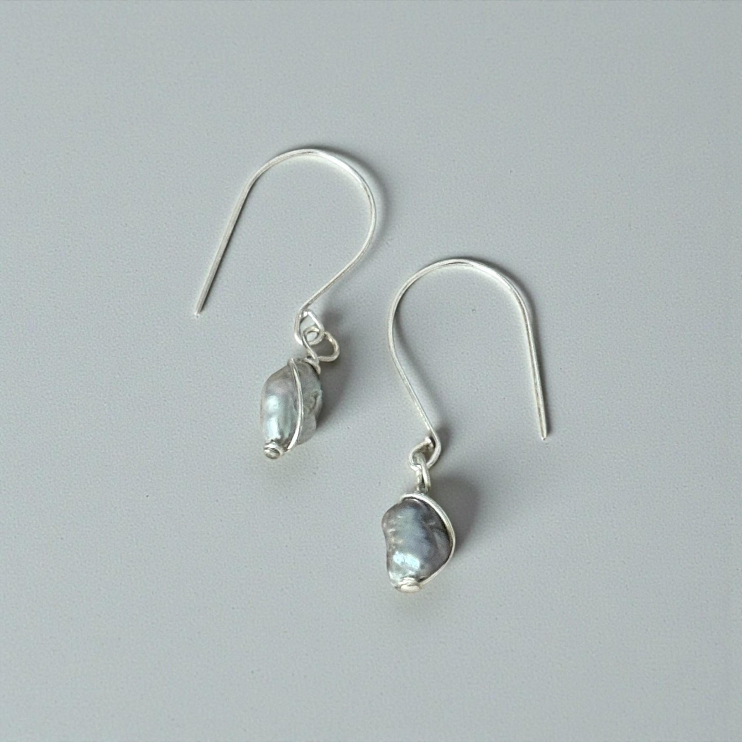 Liquid Moon Pearl Earrings