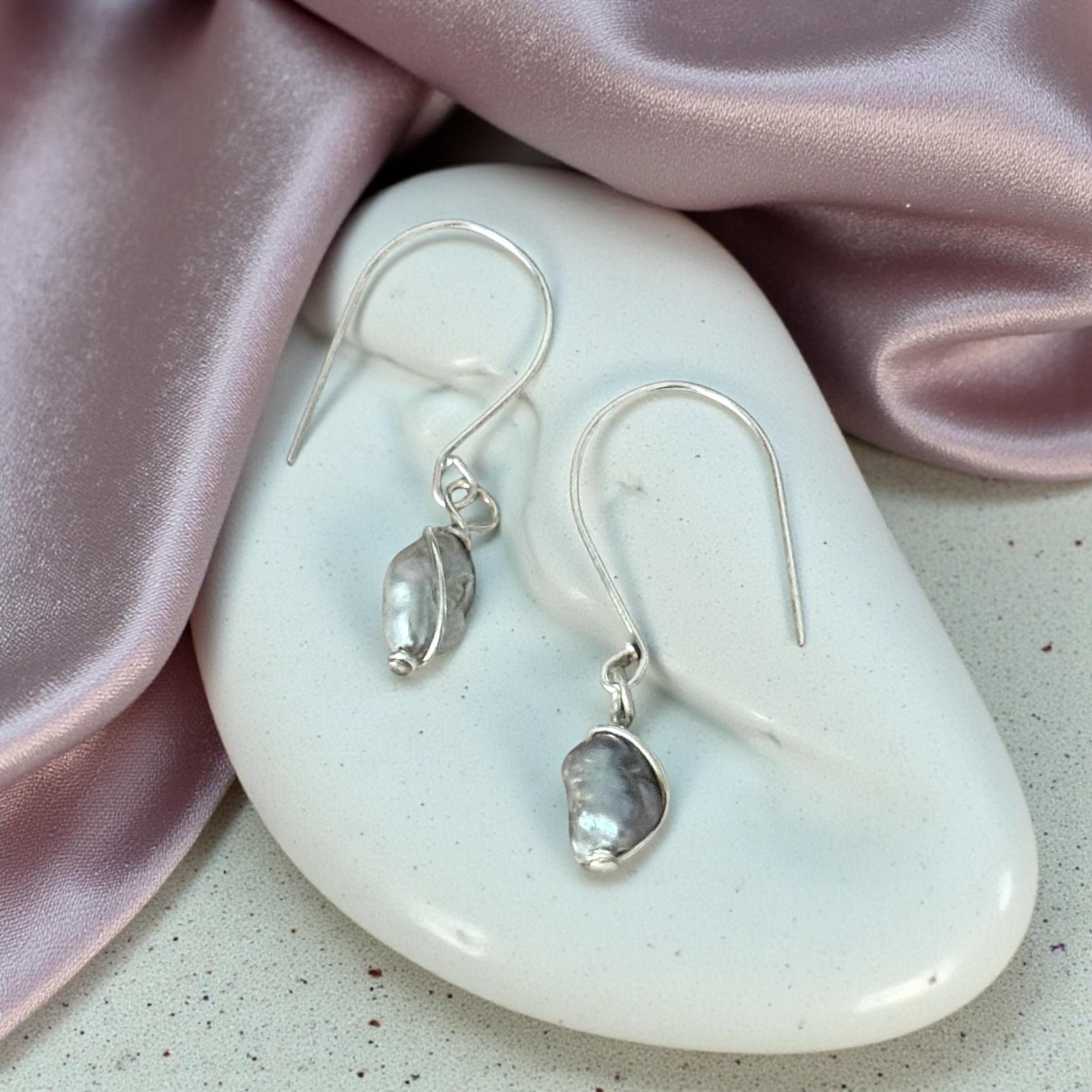 Liquid Moon Pearl Earrings