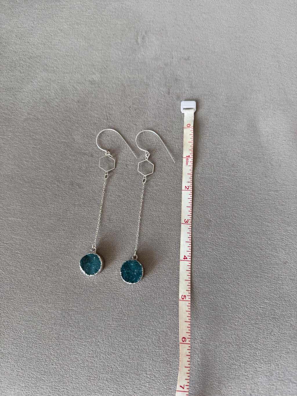 Midnight Halo Druzy Chain Earrings