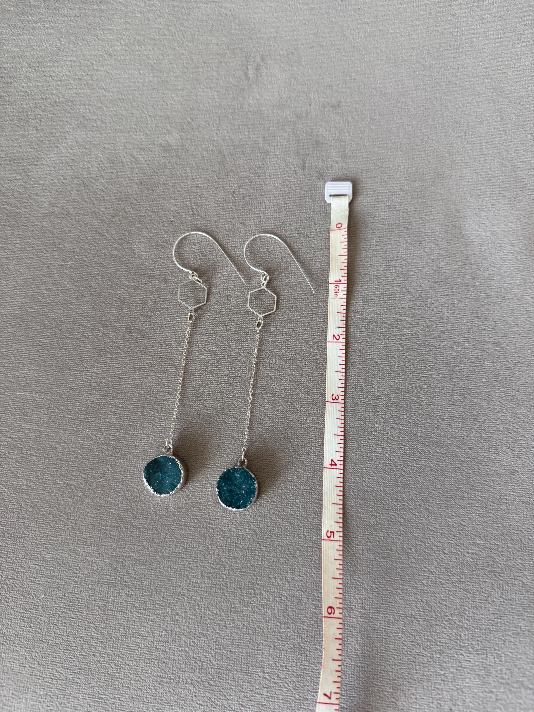 Midnight Halo Druzy Chain Earrings