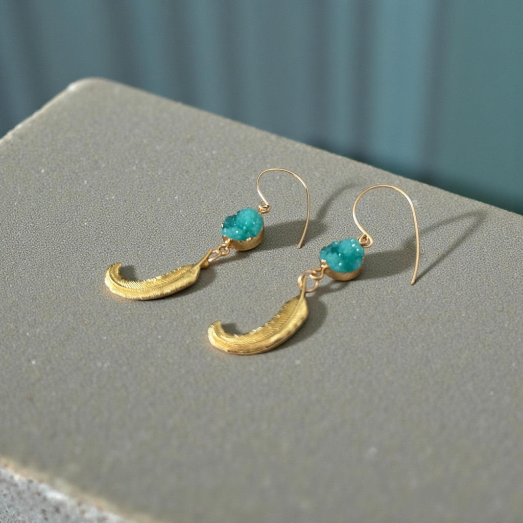 Celestial Plume Druzy Earrings