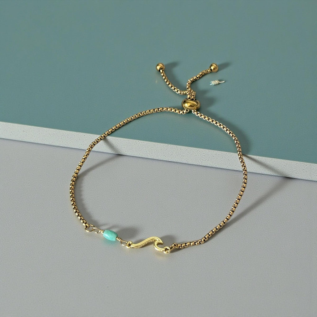 Wave and Whisper Turquoise Bolo Bracelet