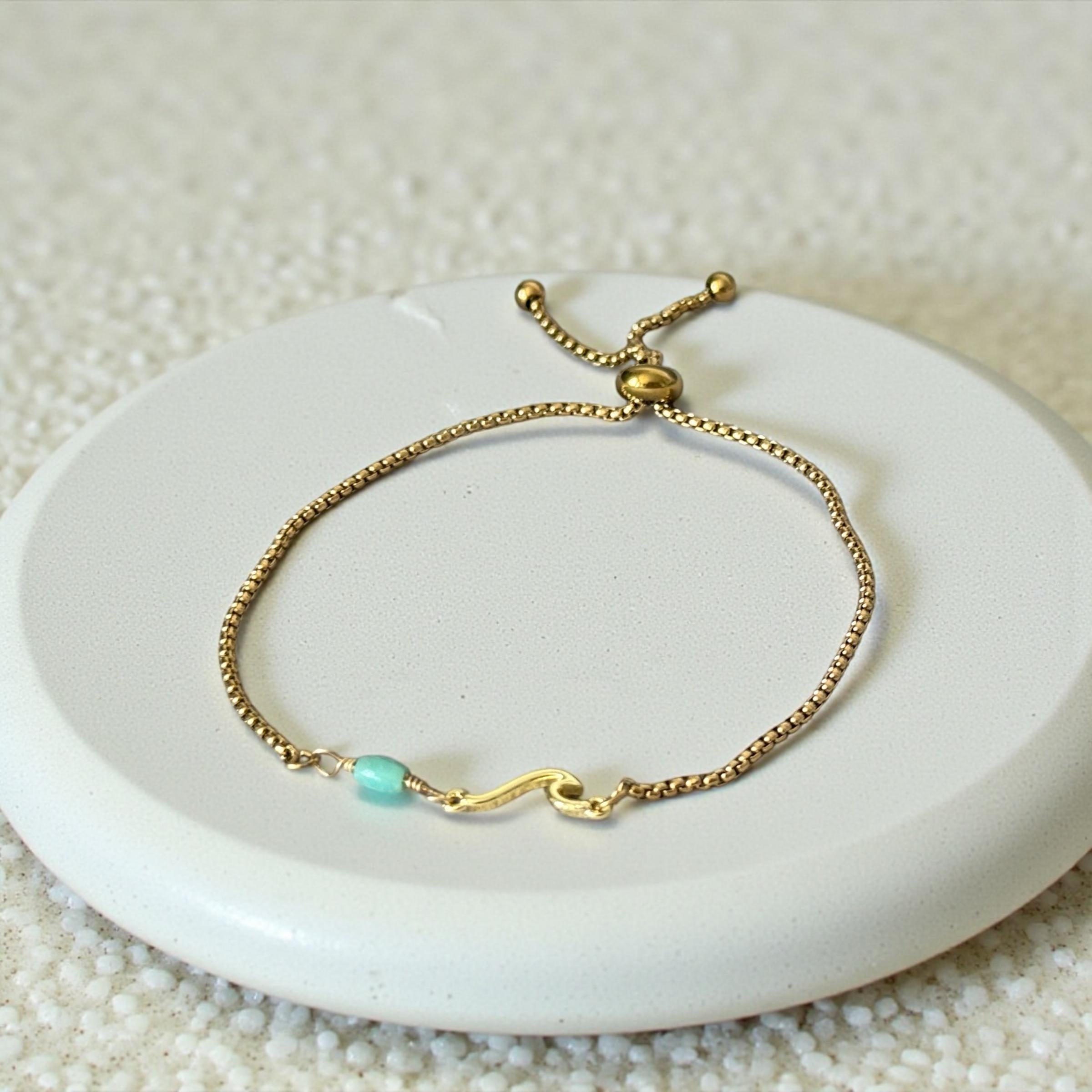 Wave and Whisper Turquoise Bolo Bracelet
