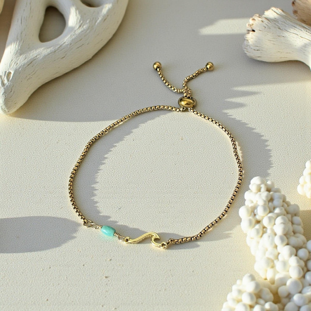Wave and Whisper Turquoise Bolo Bracelet