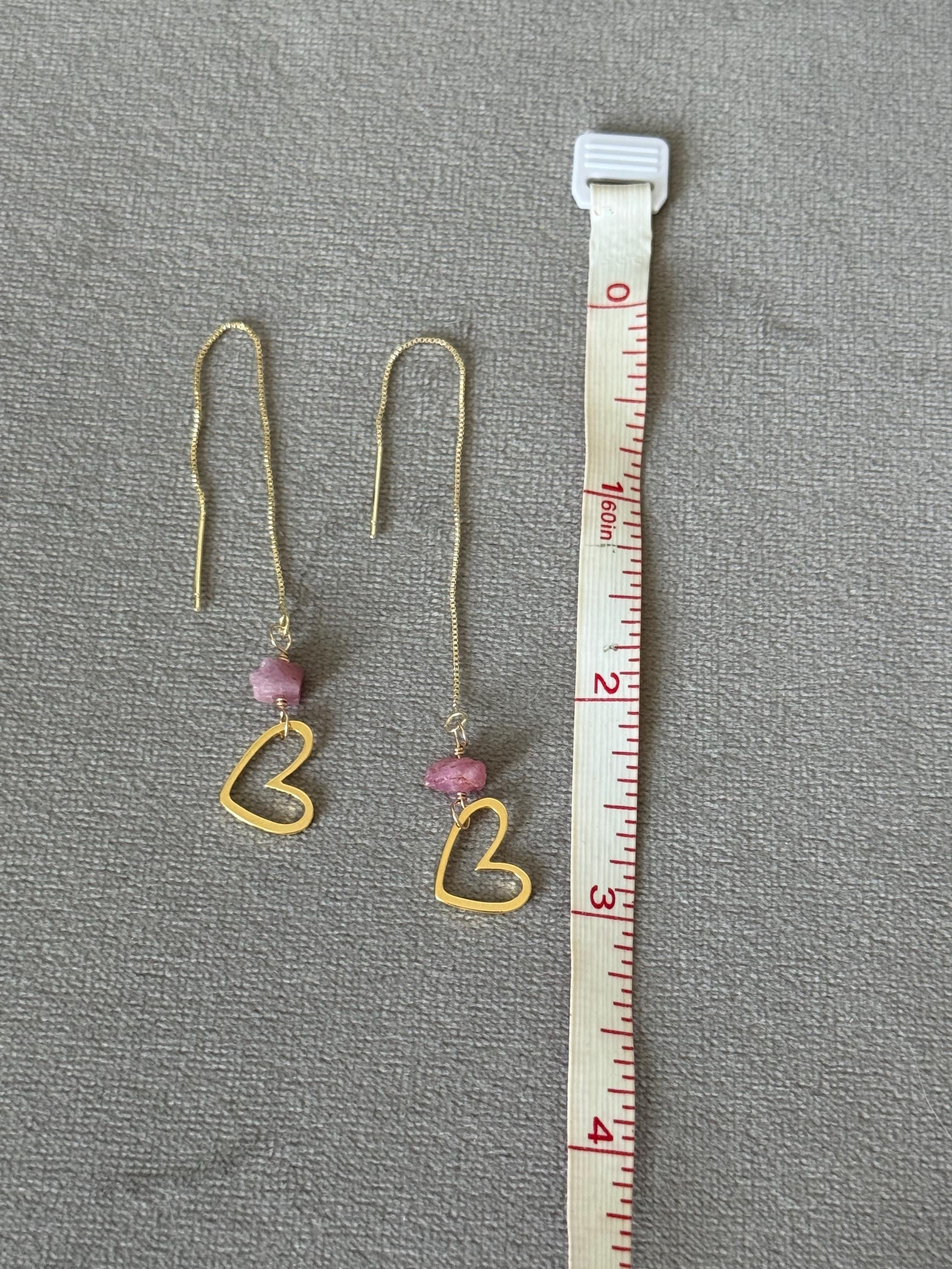 Blush Signal Heart Threader Earrings