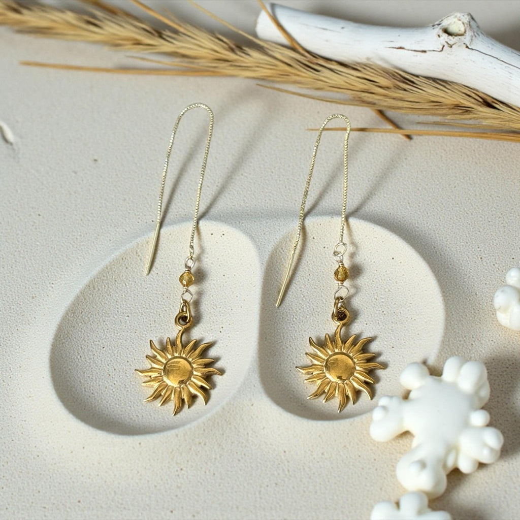 Solar Muse Peridot Threader Earrings