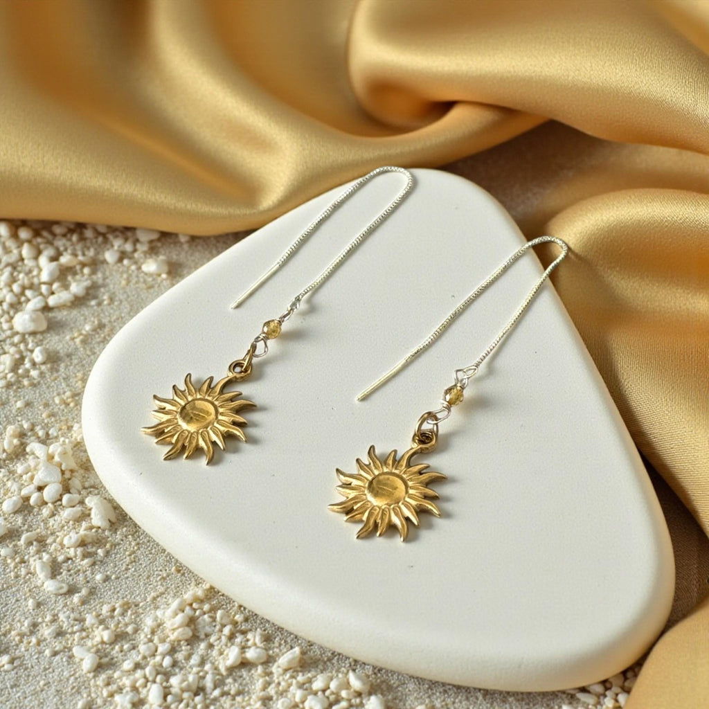 Solar Muse Peridot Threader Earrings