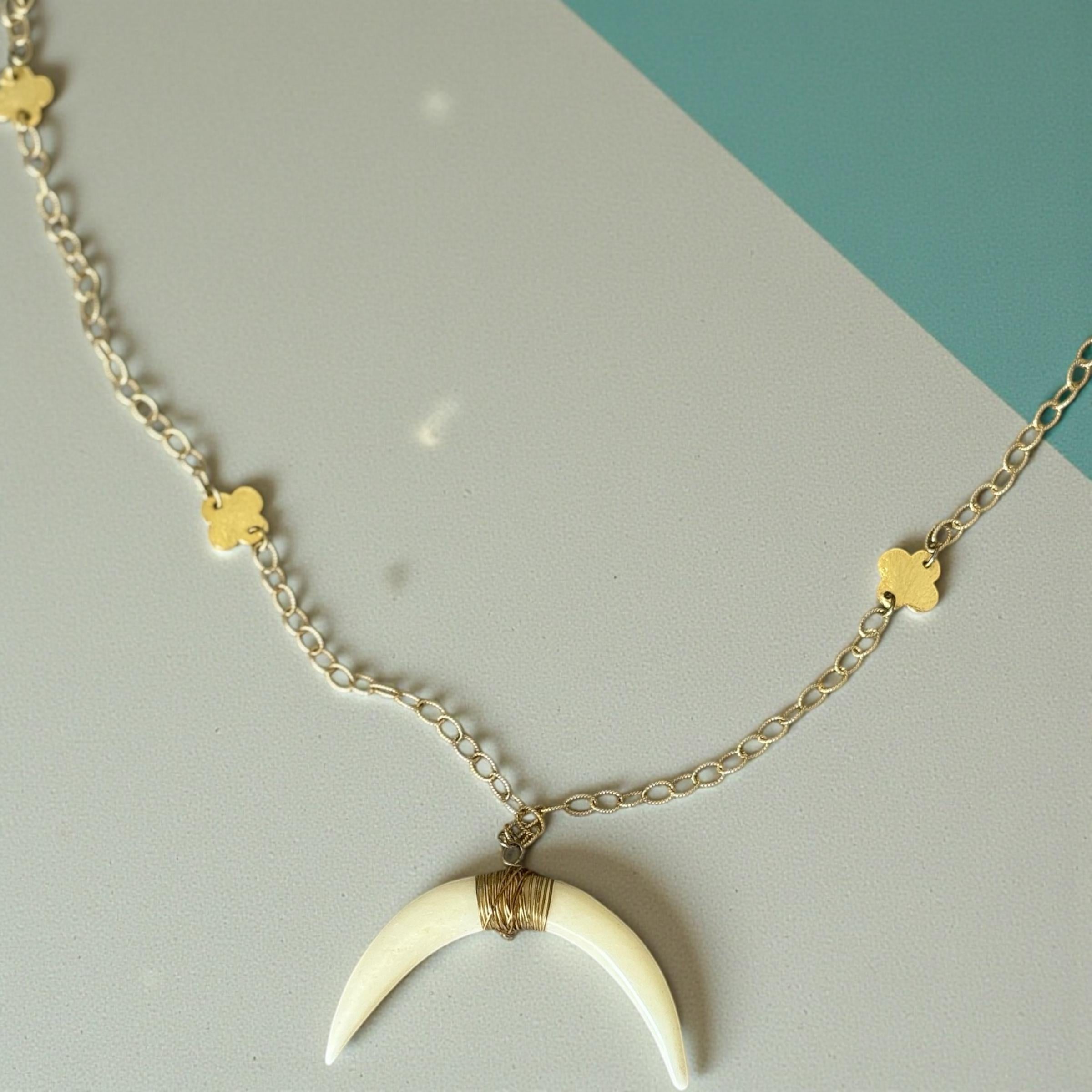 Lunar Fang Charm Necklace