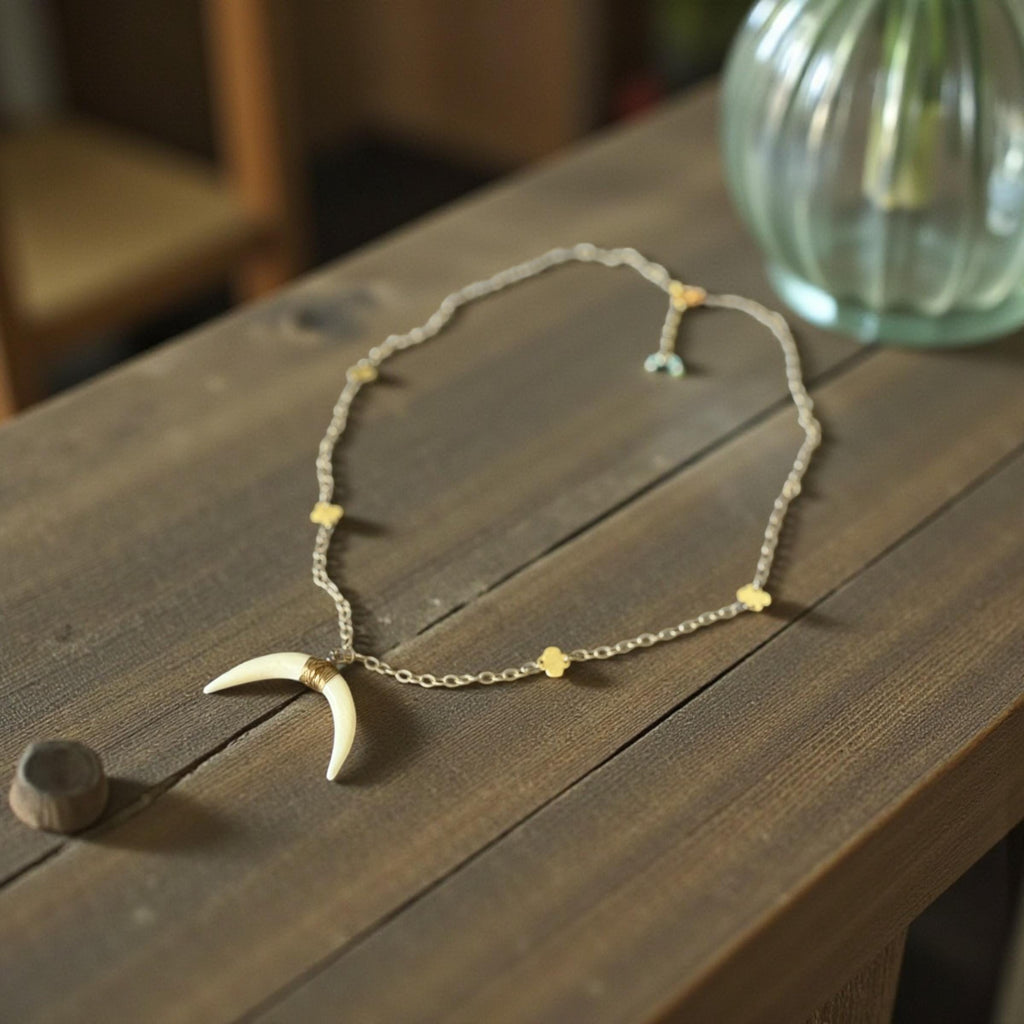 Lunar Fang Charm Necklace