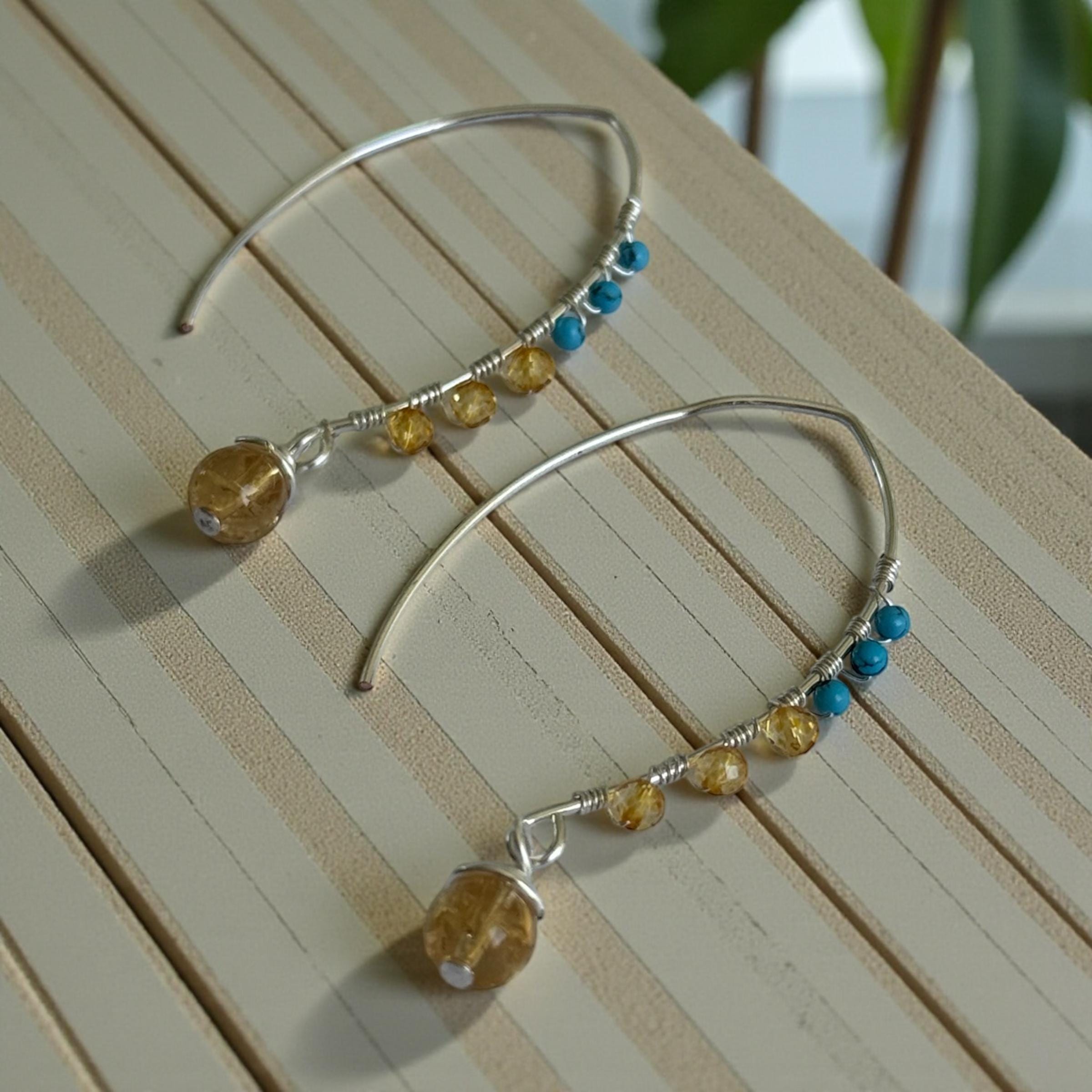 Solar Current Arc Earrings
