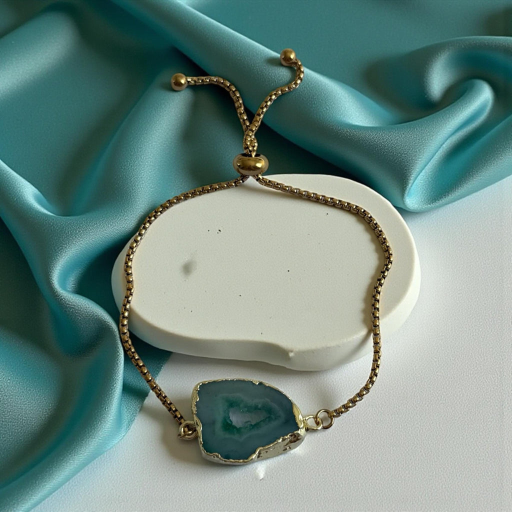 Eclipse Druzy Geode Bolo Bracelet