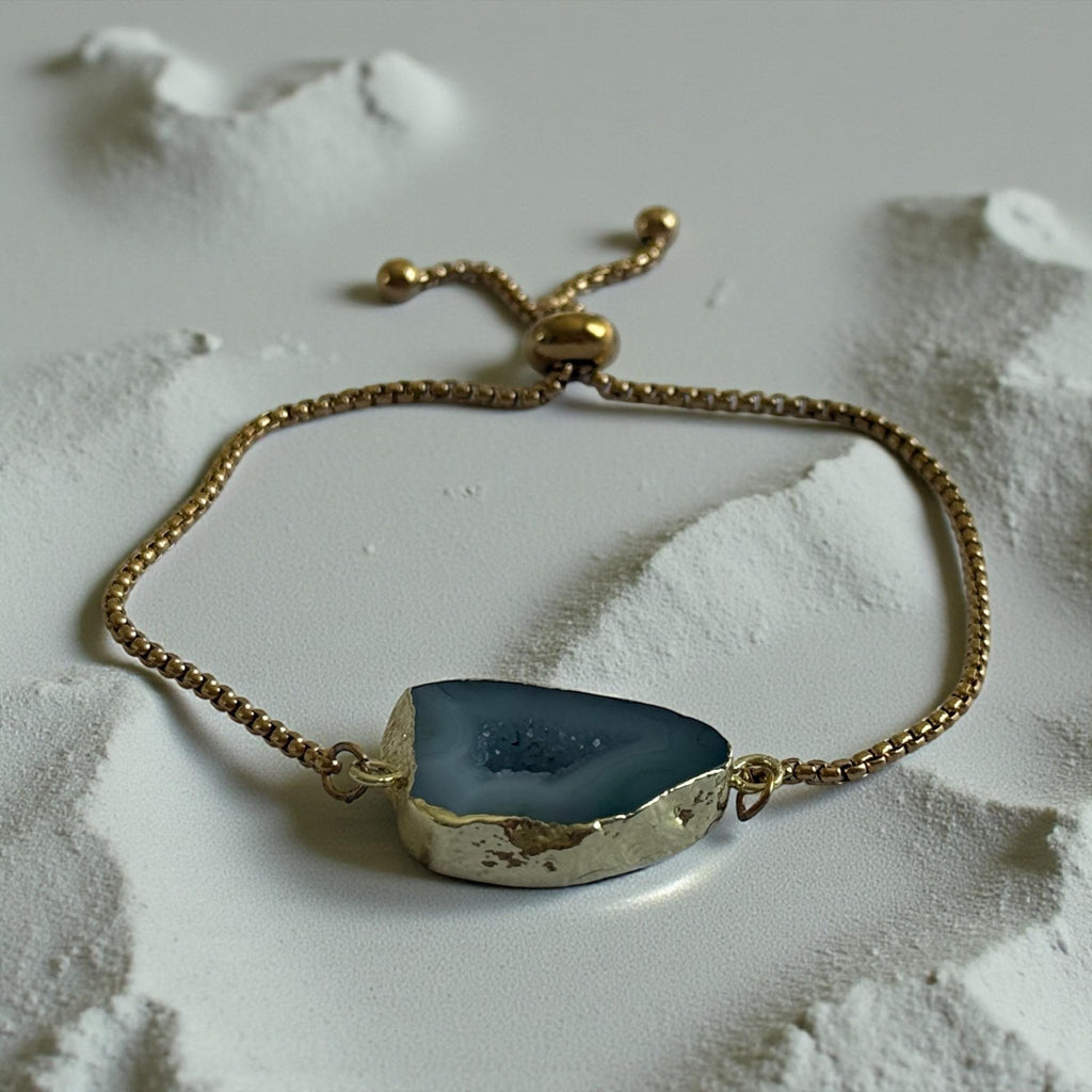 Eclipse Druzy Geode Bolo Bracelet