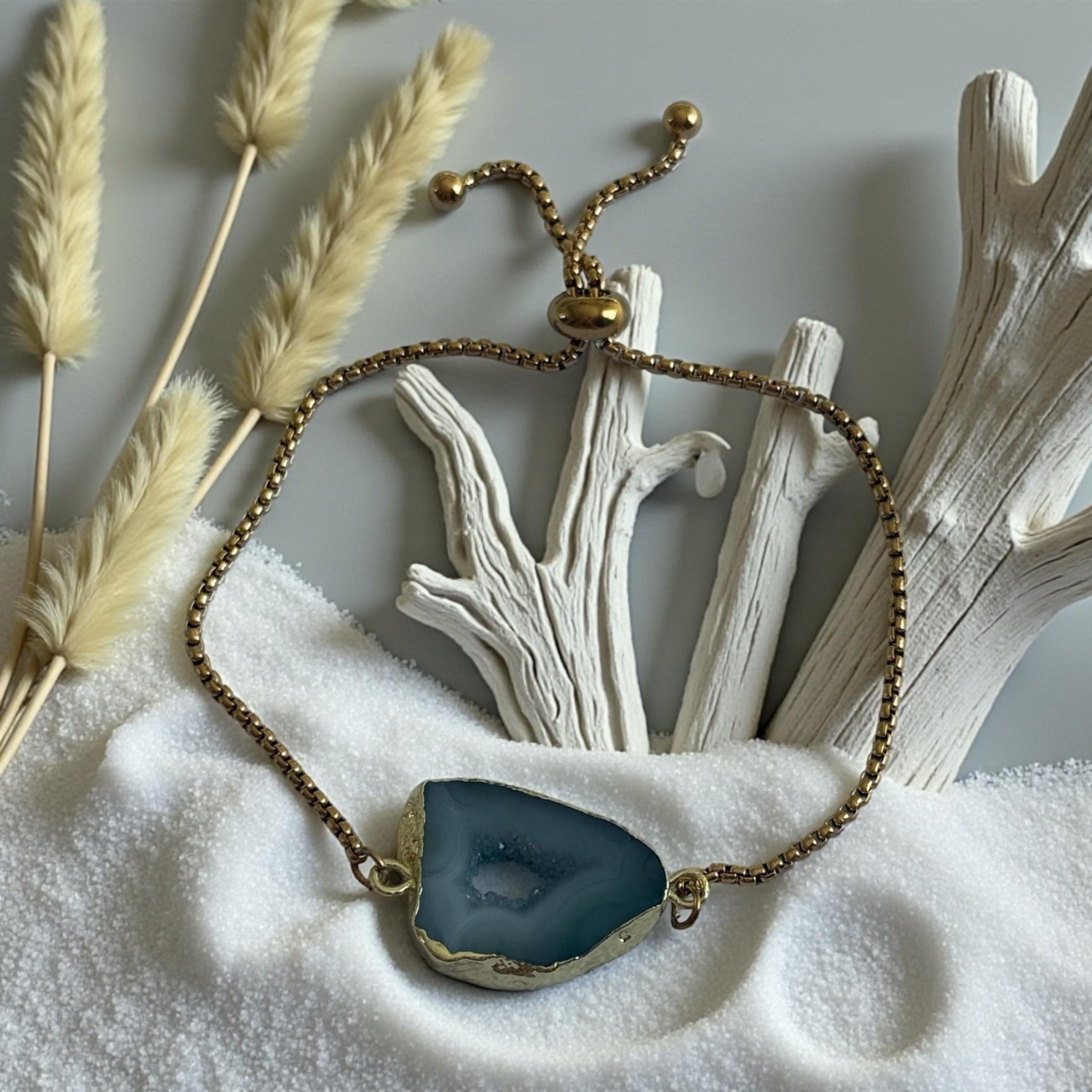 Eclipse Druzy Geode Bolo Bracelet