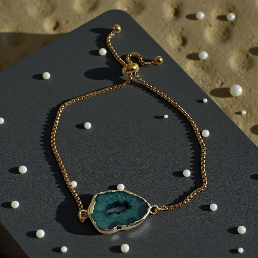 Eclipse Druzy Geode Bolo Bracelet