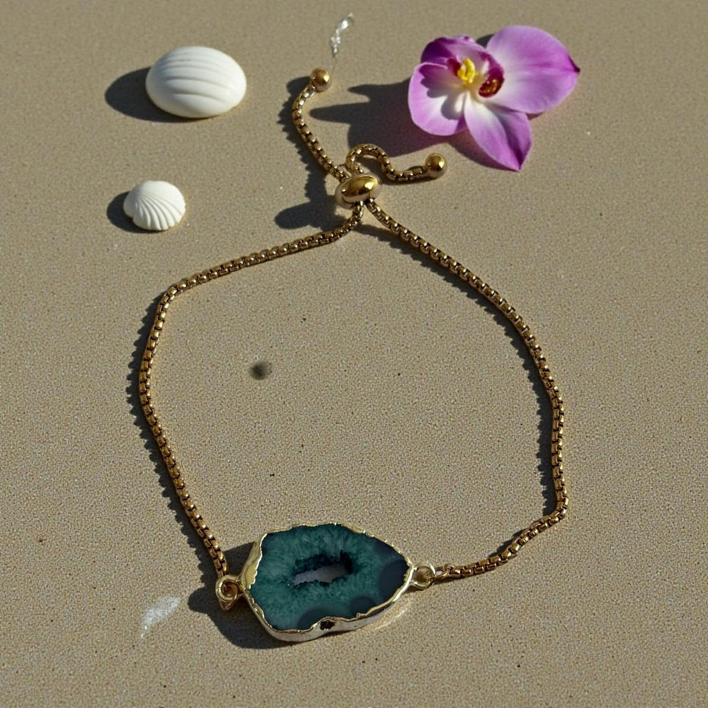 Eclipse Druzy Geode Bolo Bracelet