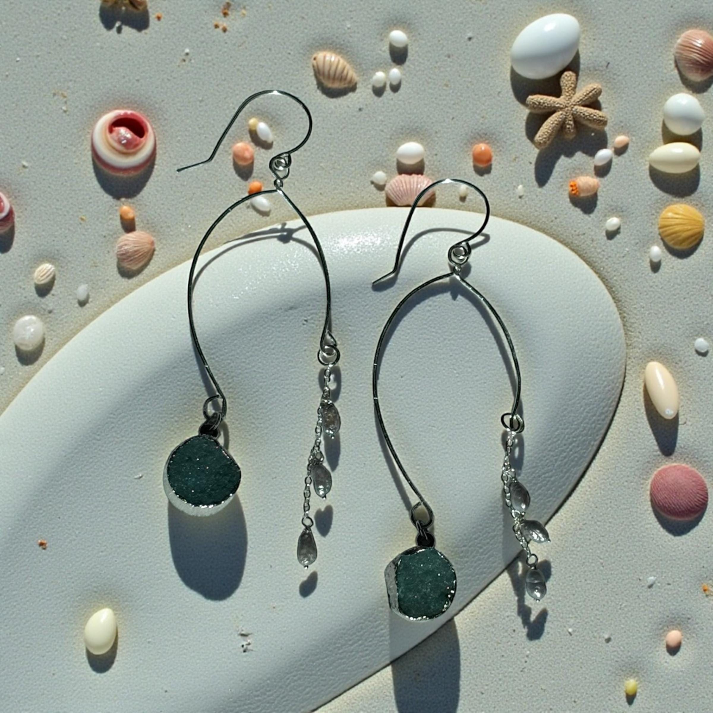 Ocean Tide Agate Earrings