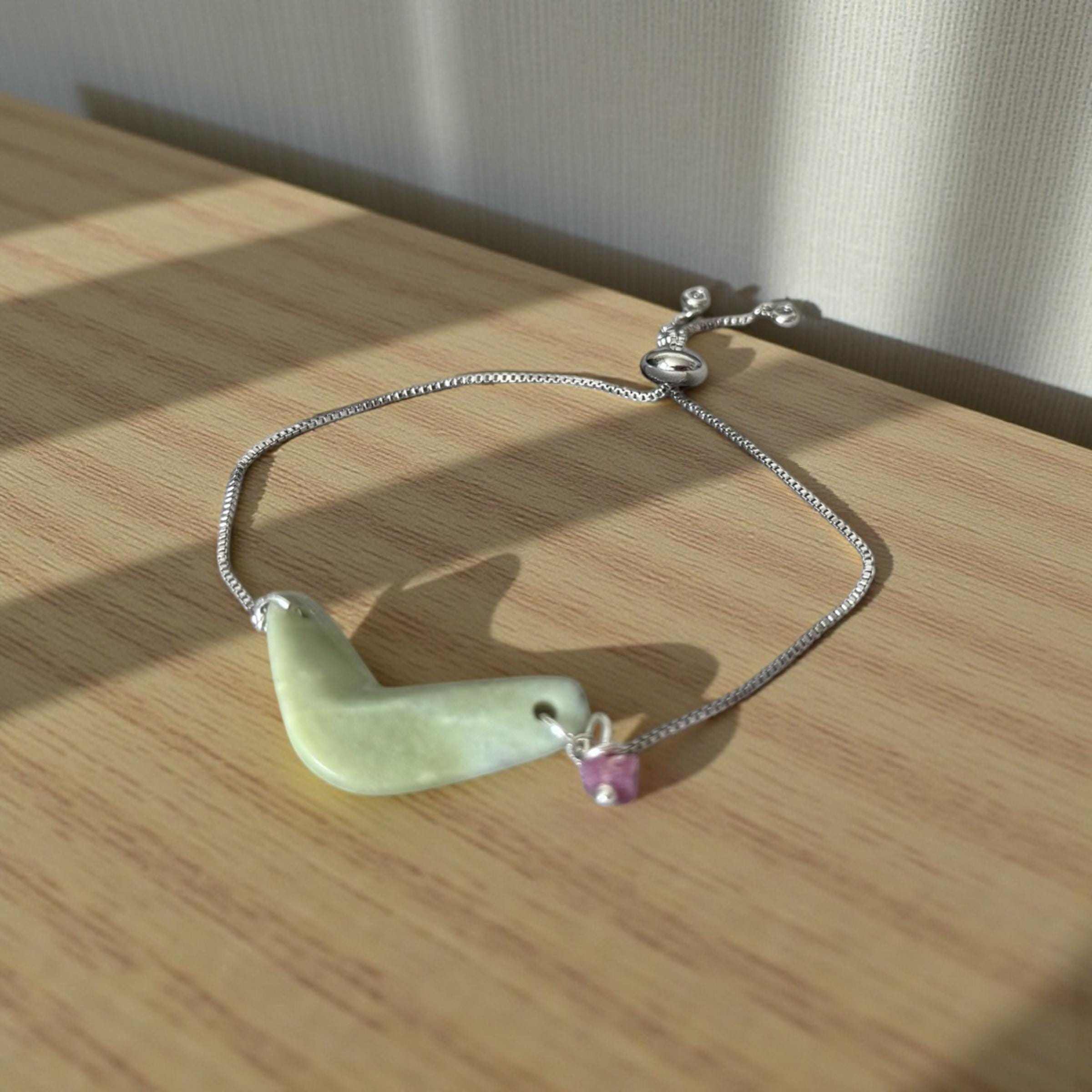 Serpent Curve Jade Bracelet