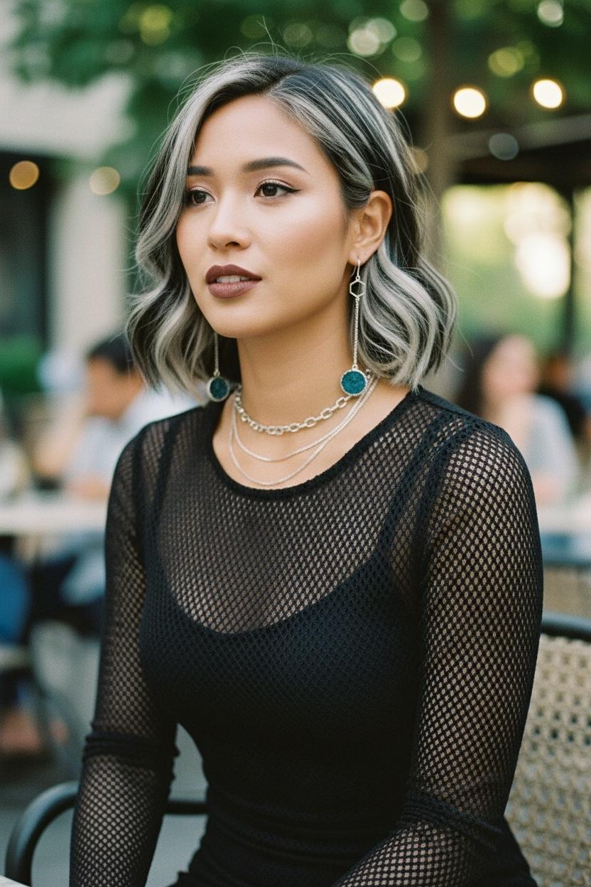 Midnight Halo Druzy Chain Earrings