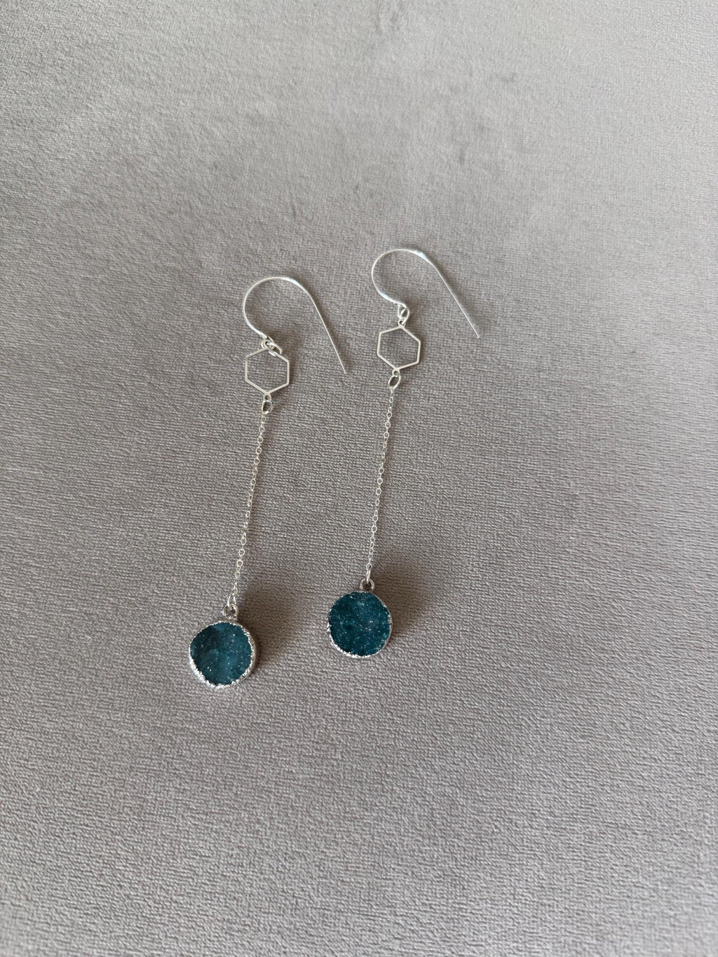 Midnight Halo Druzy Chain Earrings