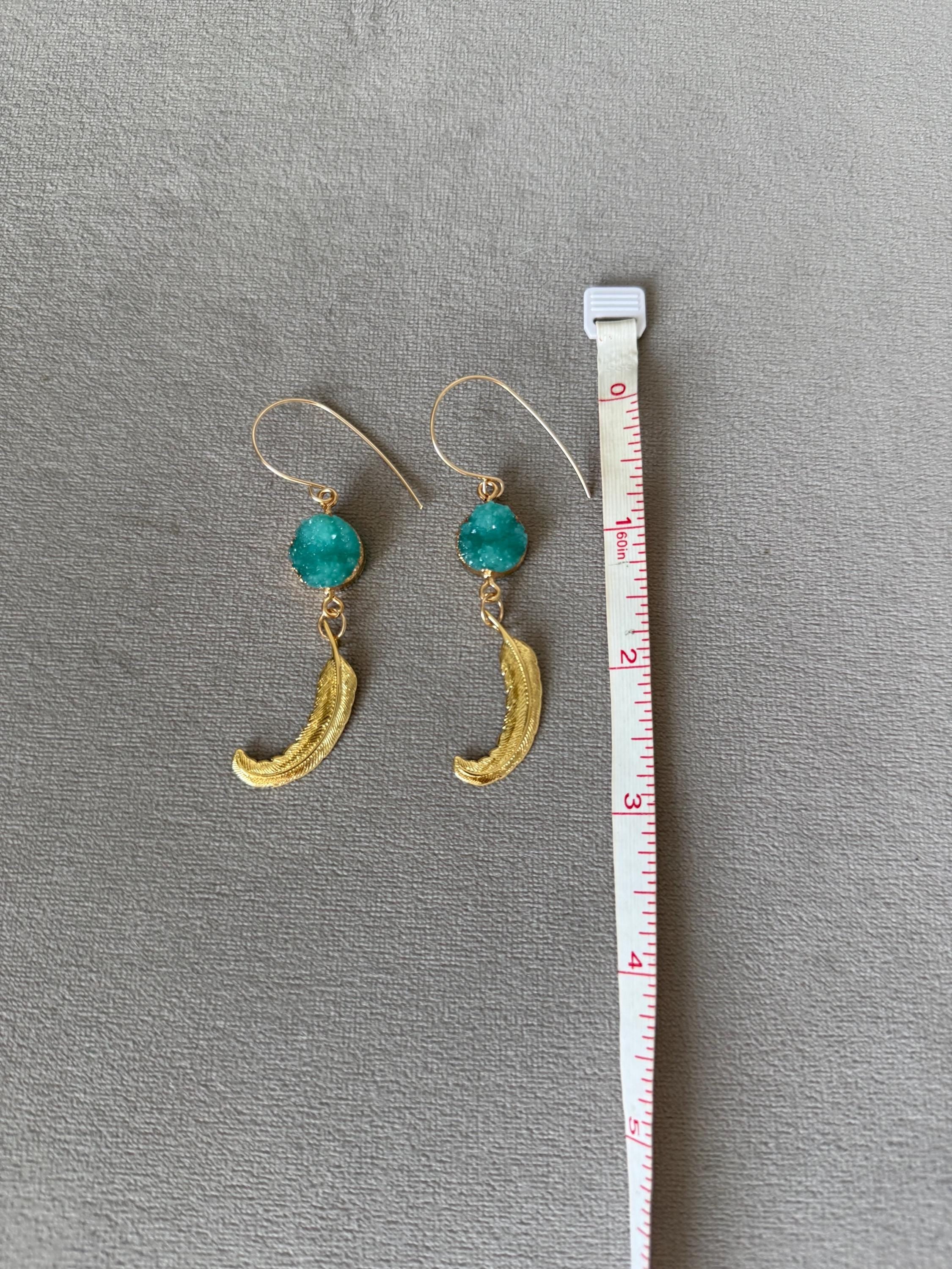 Celestial Plume Druzy Earrings